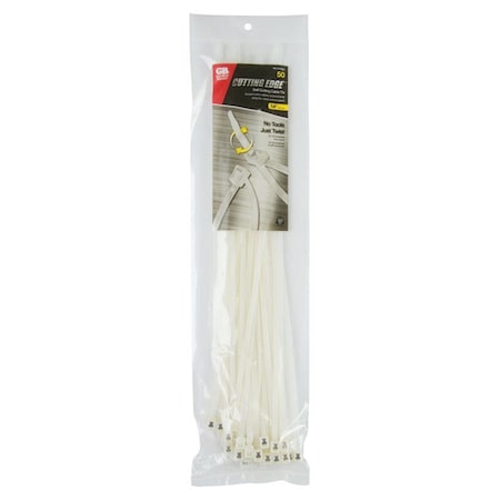 Power Products Cable Tie, 14 in L, Natural, Nylon 6/6, 50 lb Strength 3556982